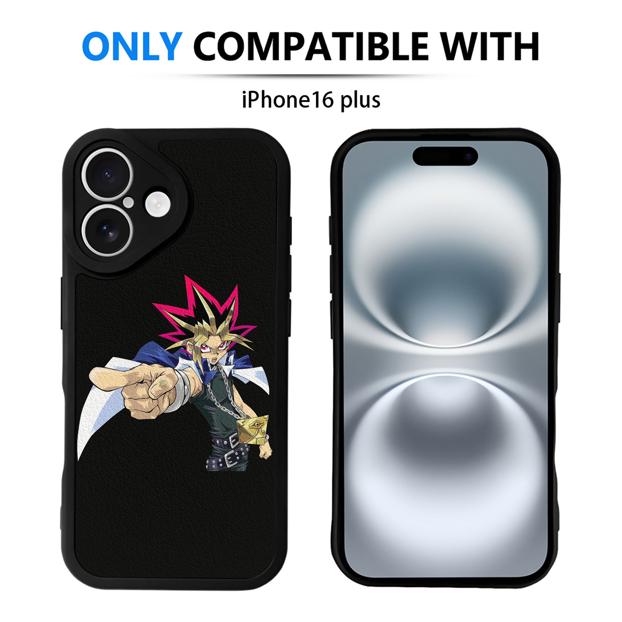 （画像用） 遊☆戯☆王 Yu-Gi-Oh! 【iPhone 16シリーズ対応】シリコンスマホケース（レザー調） 材質：シリコン
